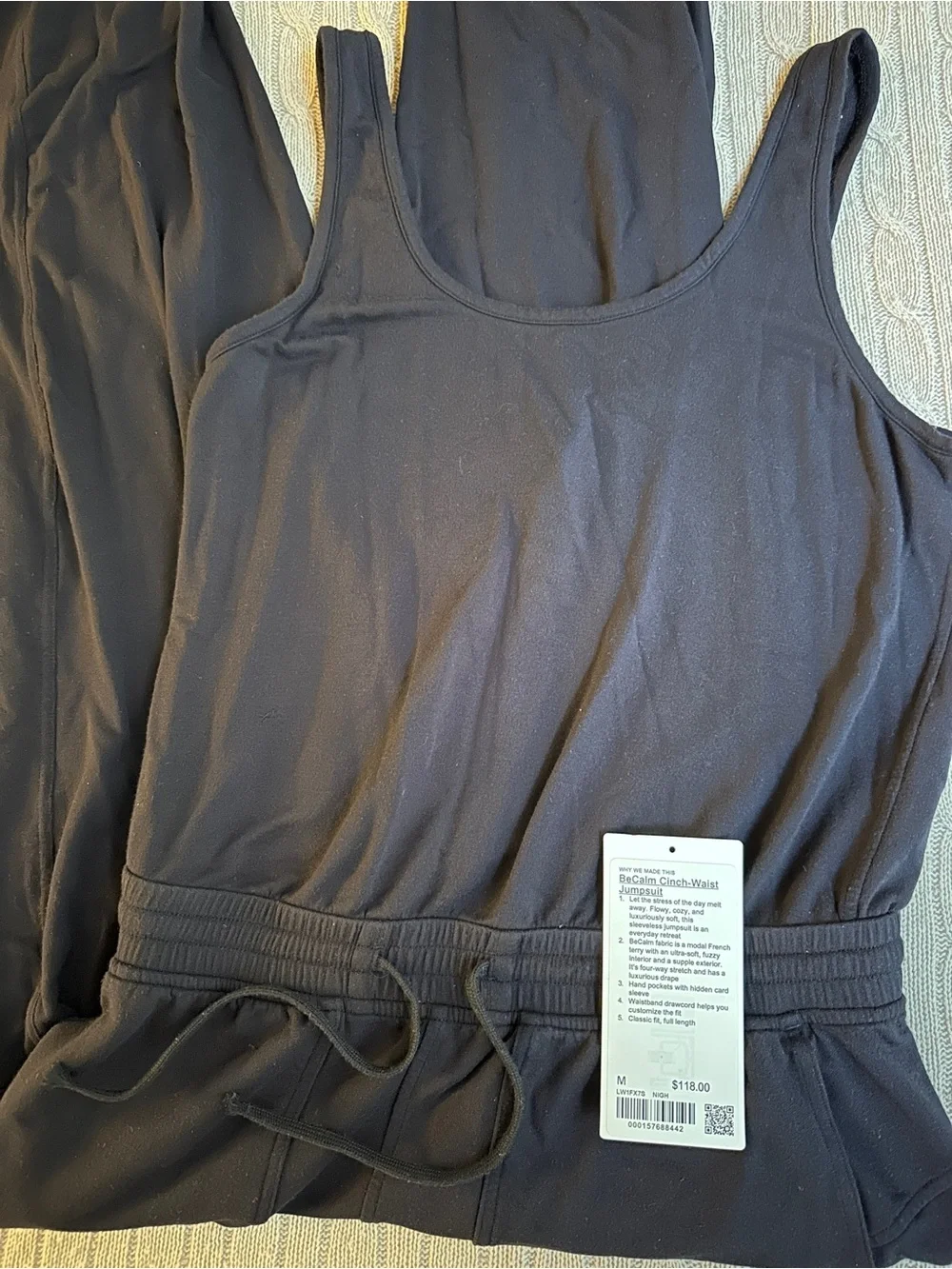 EUC Lululemon Be Calm Jumpsuit, Nightmoth,